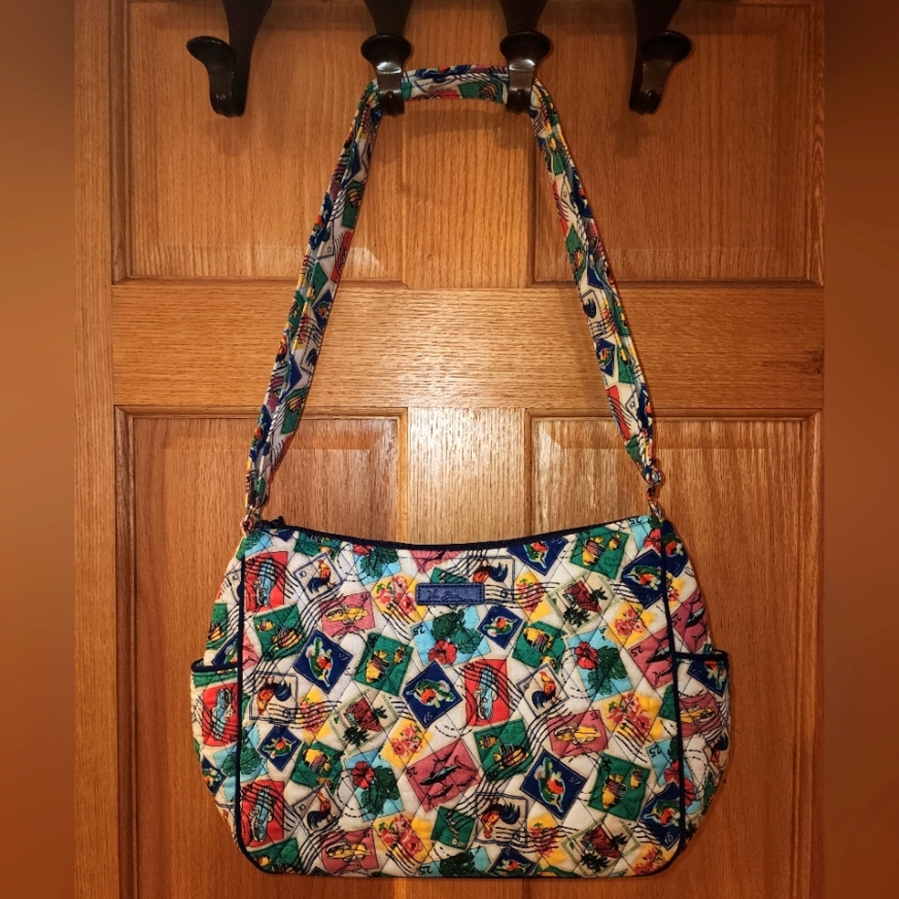 Vera Bradley "Cuban Stamps" On the Go Crossbody bag. Like NEW.